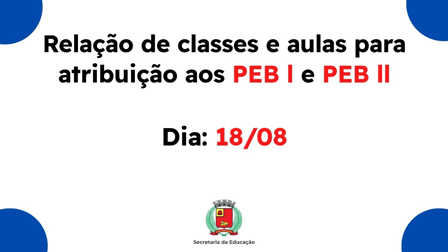 Imagem notícia Relação de Classes e aulas para Atribuição