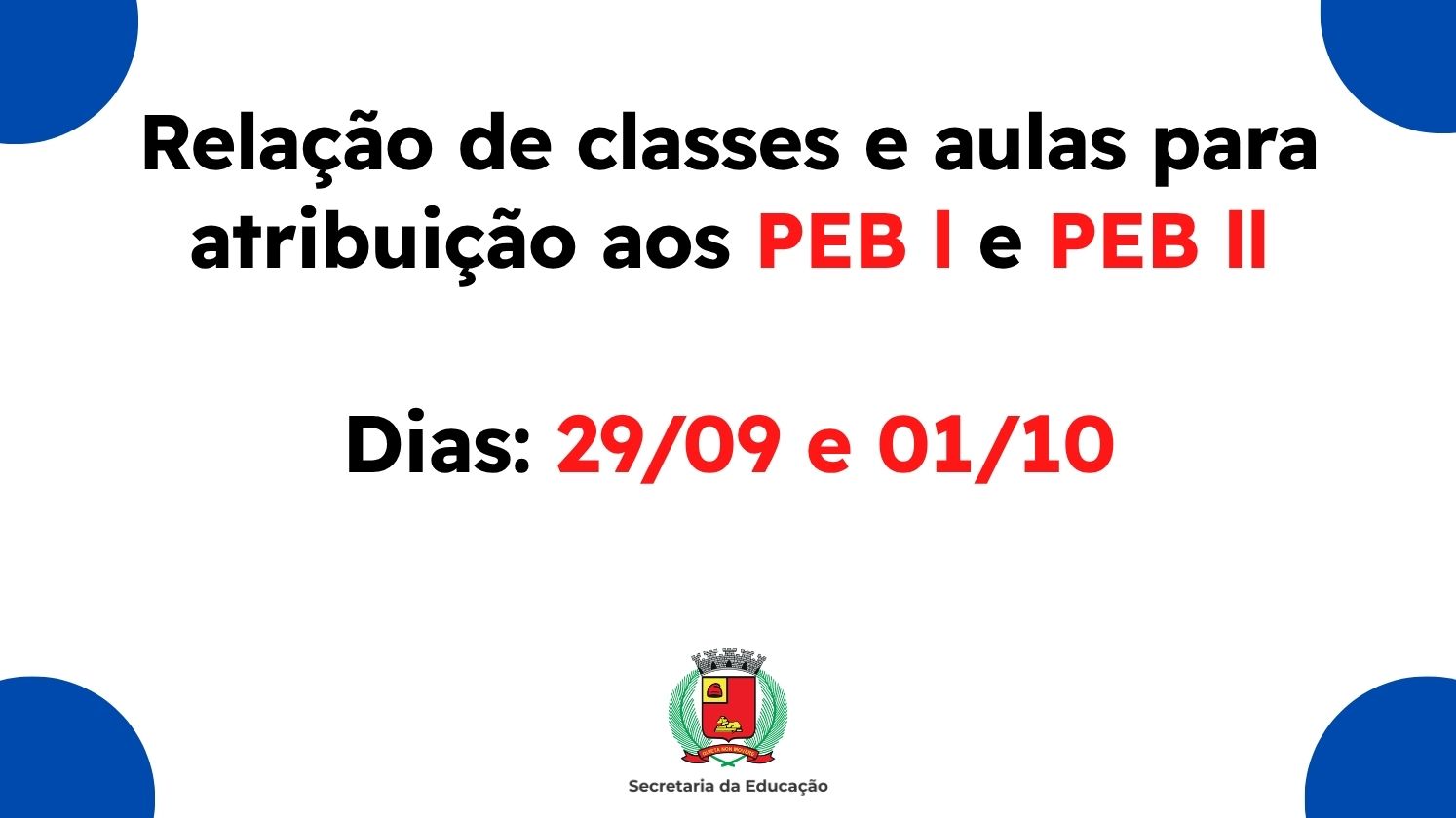 Imagem notícia Relação de Classes e aulas para Atribuição